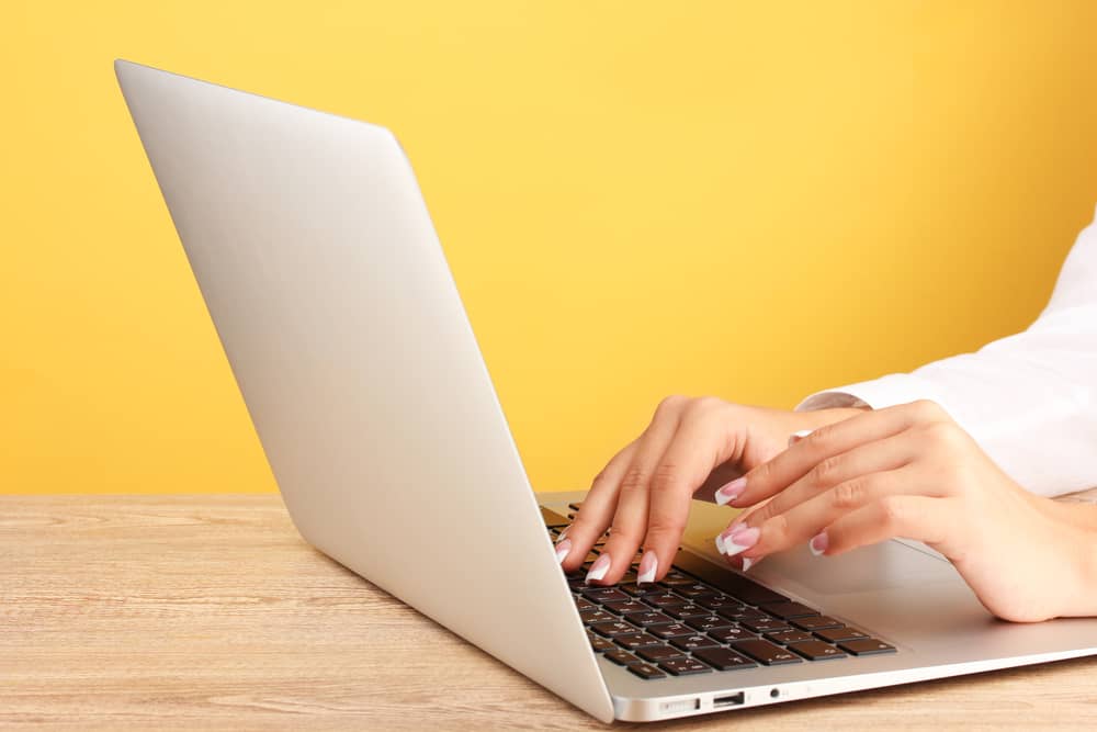 Person using a laptop