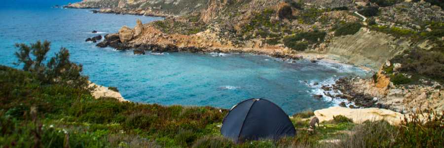 Camping by the seaside