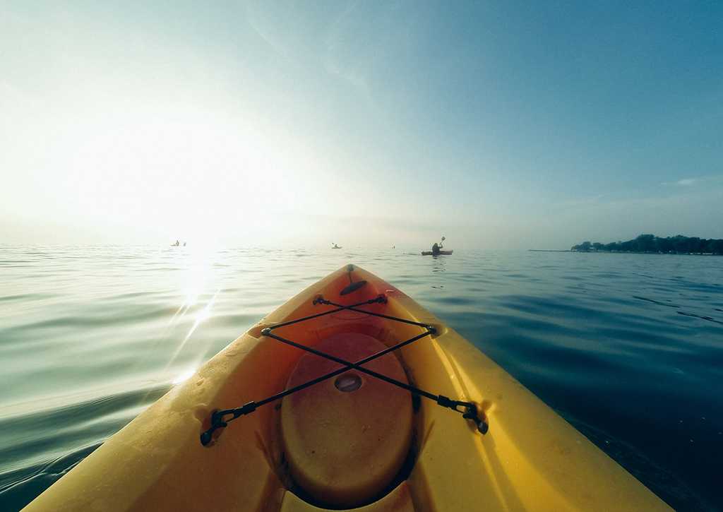 Kayaking on the sea