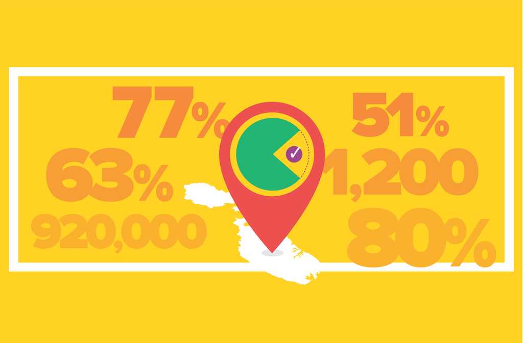 Pin of Malta with different percentages