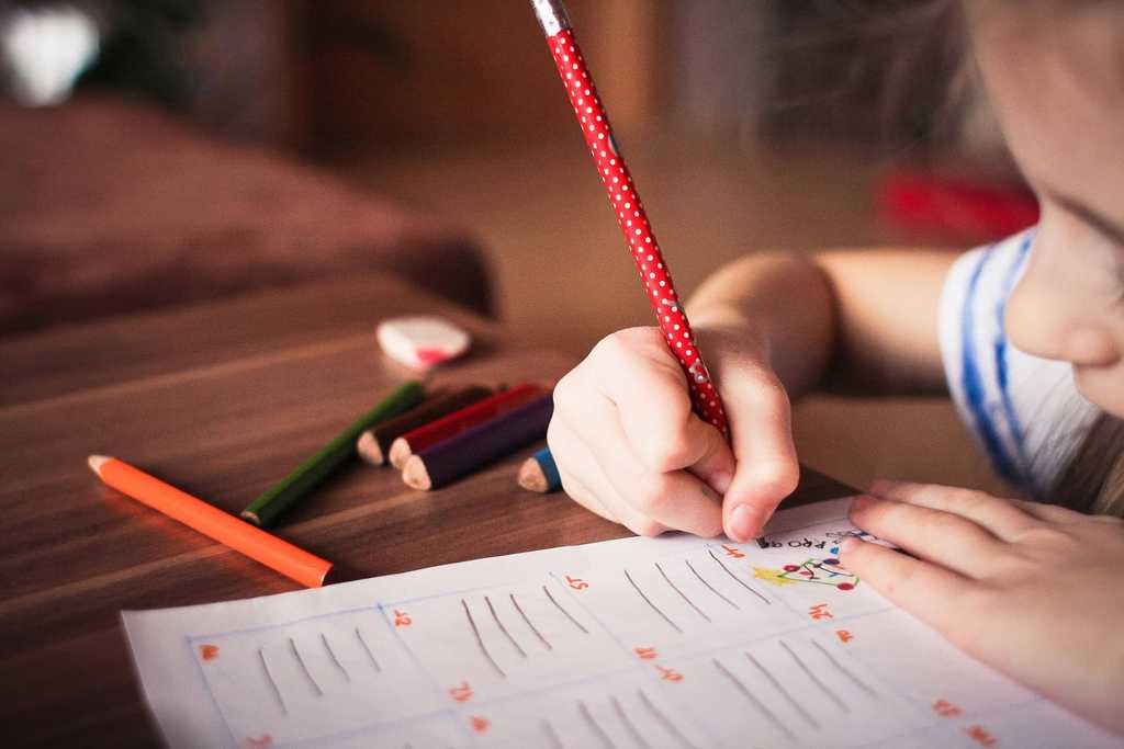Kid doing homework