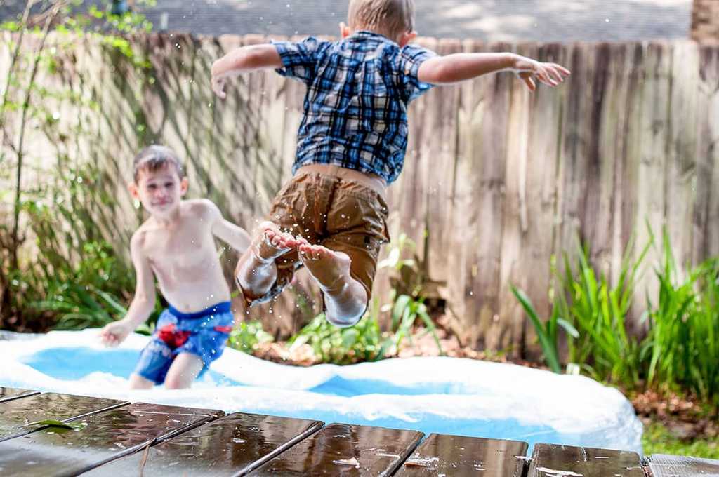 Children playing during Summer