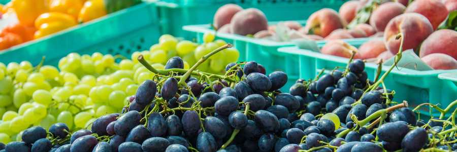 Grapes in crate