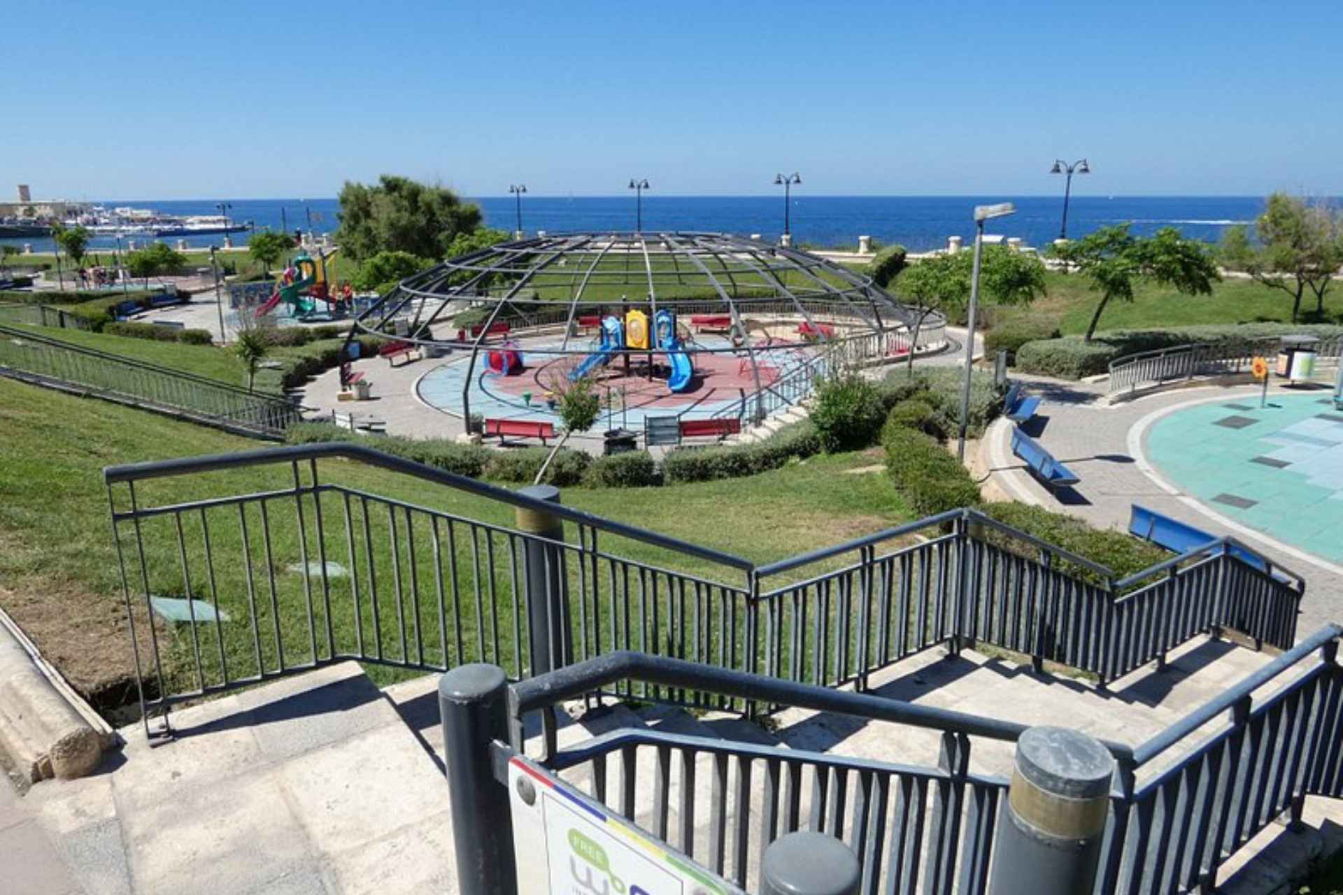 a playground overlooking the sea in Sliema, Malta