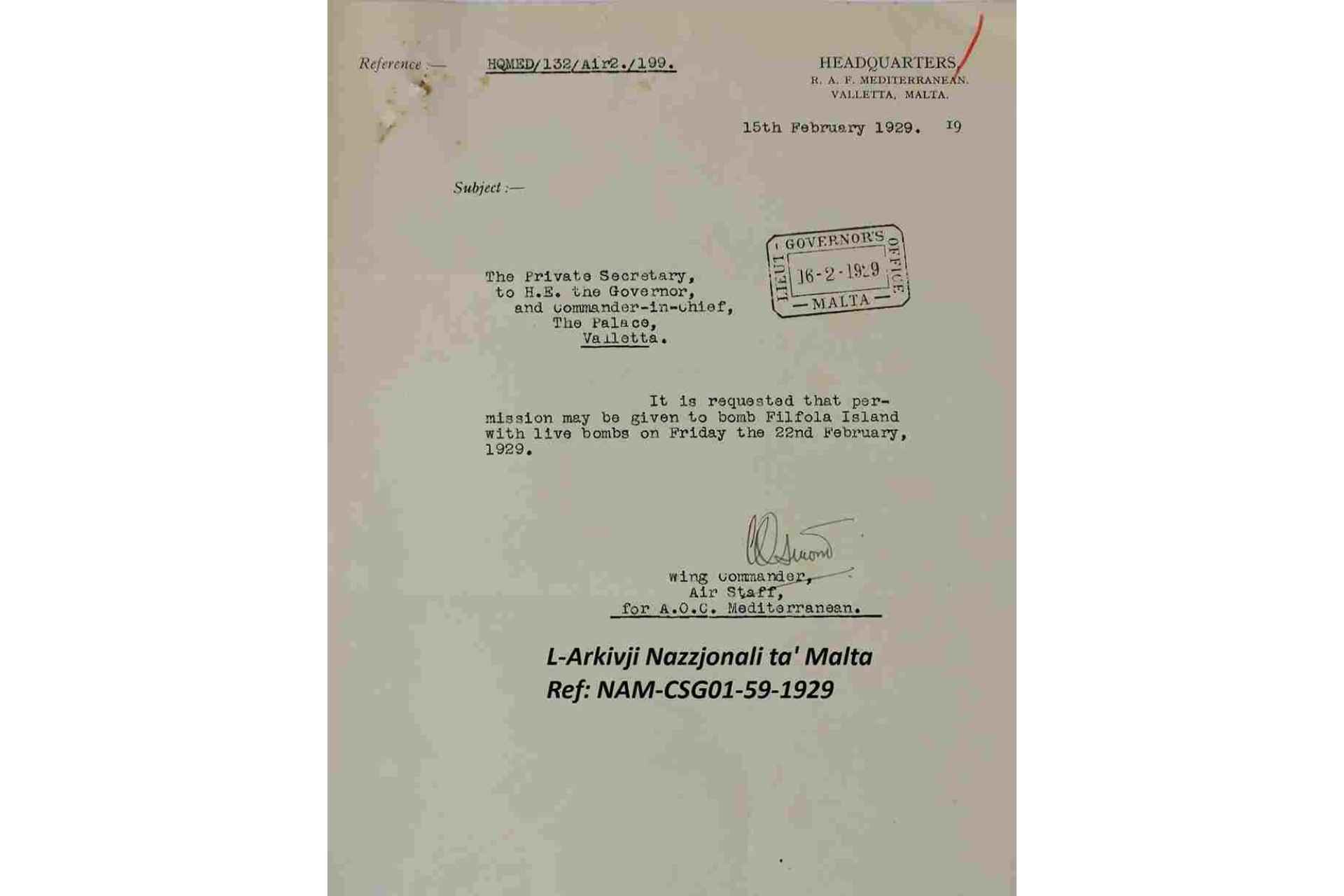 filfla bombing document